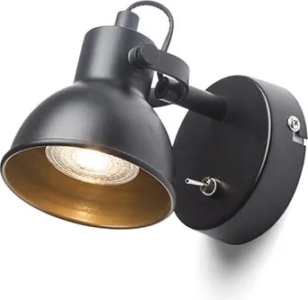 RENDL ROSITA I nástěnná černá/zlatá 230V LED GU10 9W