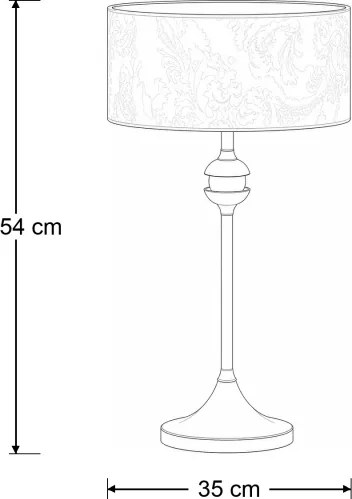 Brilagi - Asztali lámpa SAPHIRE 1xE27/15W/230V krémszínű/arany/patina