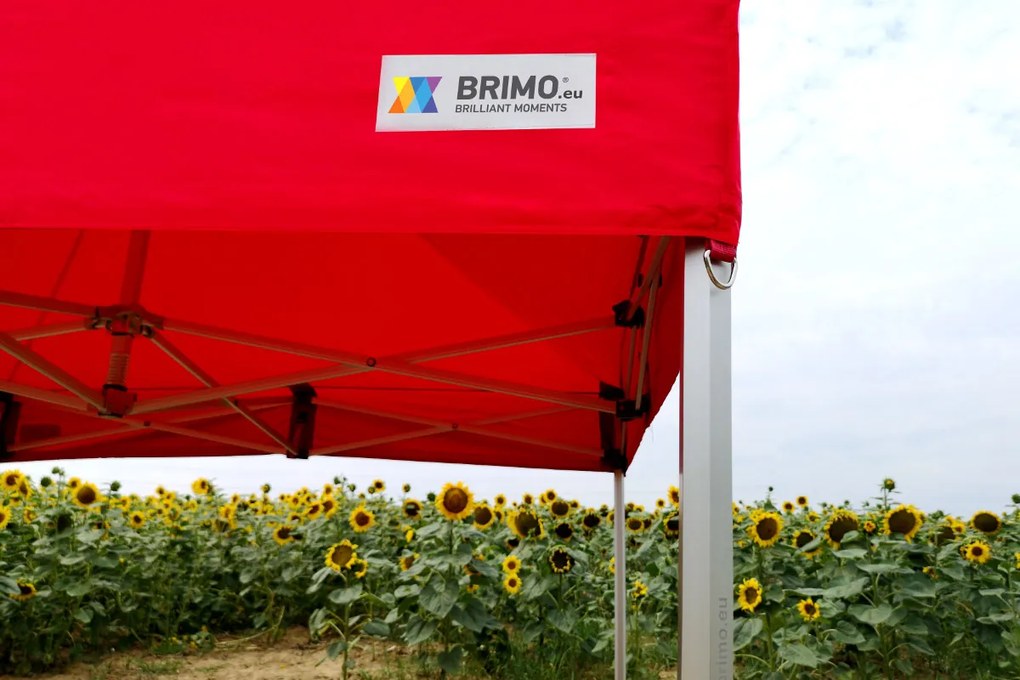 Prémium party sátor 3x3 m alumínium | Legmagasabb tartósság – BRIMO - plusz 3 oldalfal - Bézs