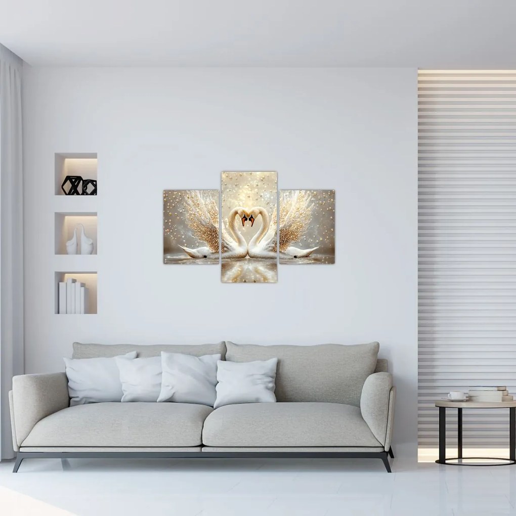 Kép - Arany hattyúk (90x60 cm)