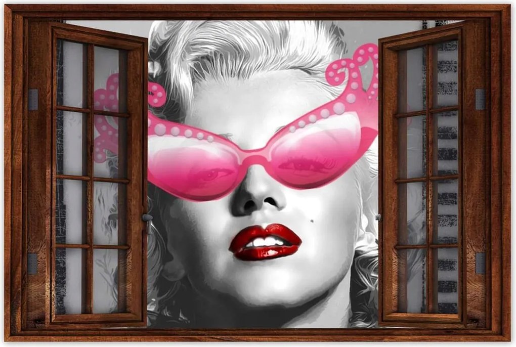 Poszter 60x40 Monroe rózsaszín szemüveg