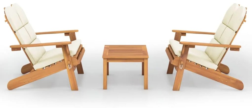 3 részes tömör akácfa kerti Adirondack ülőgarnitúra