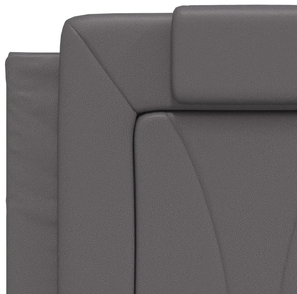 szürke műbőr ágykeret Viana matrac nélkül 140 x 200 cm