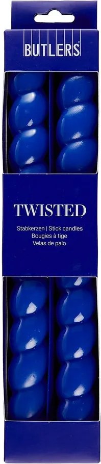 TWISTED gyertya szett 2 db , fényes sötétkék