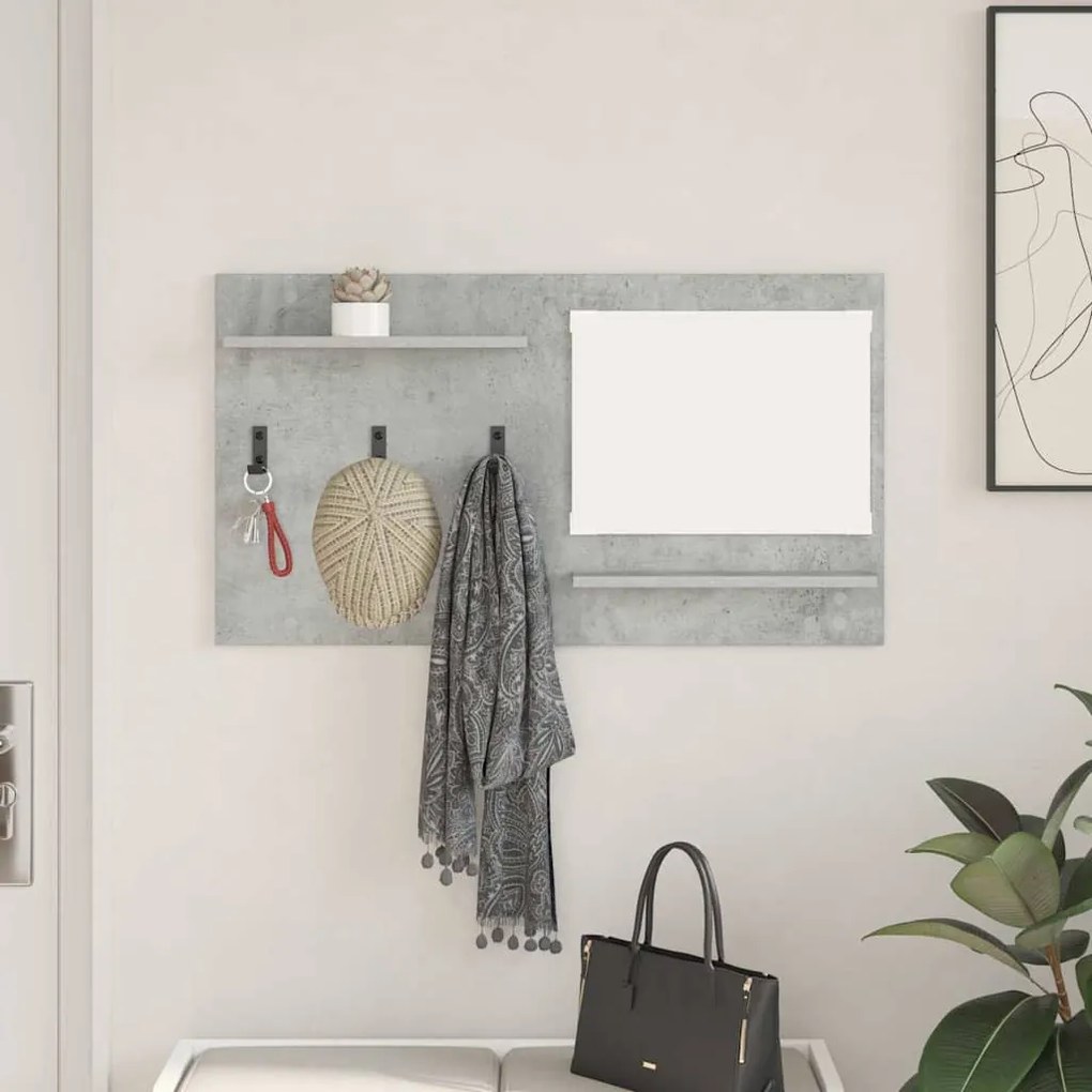 Fali Kabáthorog polcokkal Beton szürke 90 x 10 x 50 cm Faanyag