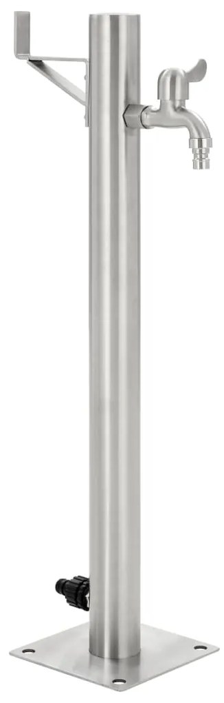 vidaXL rozsdamentes acél kerek kerti oszlop típusú vízcsap 65 cm