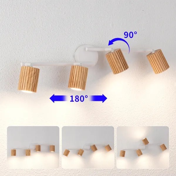 Brilagi - MODERN WOOD spotlámpa 4xGU10/8W/230V fa/fehér