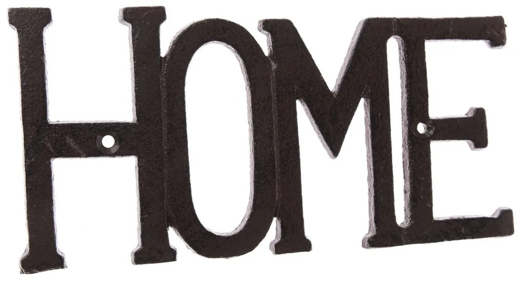 Öntöttvas fali dekoráció Home fekete, 9,6 x 27 cm