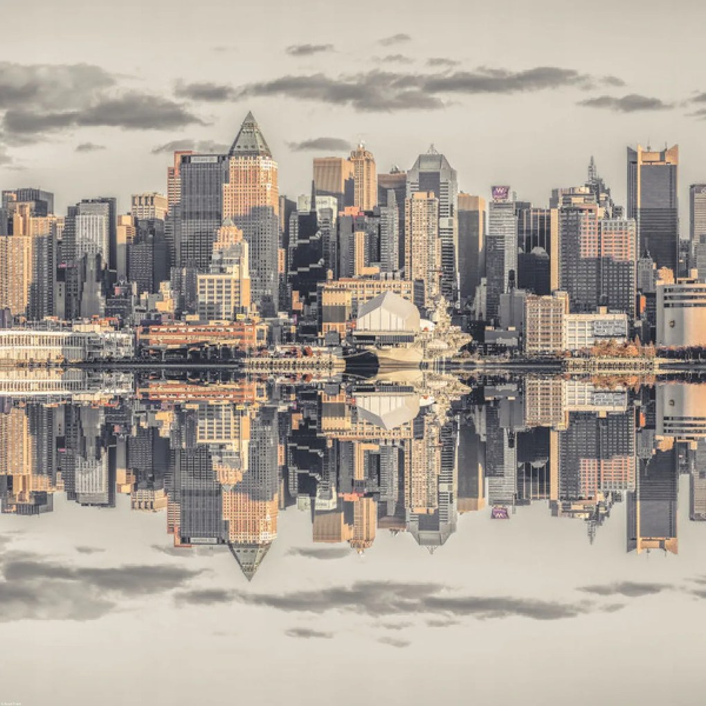 Poszter 60x60cm Panorámás kilátás Alsó-Manhattan panorámájára, Assaf Fra