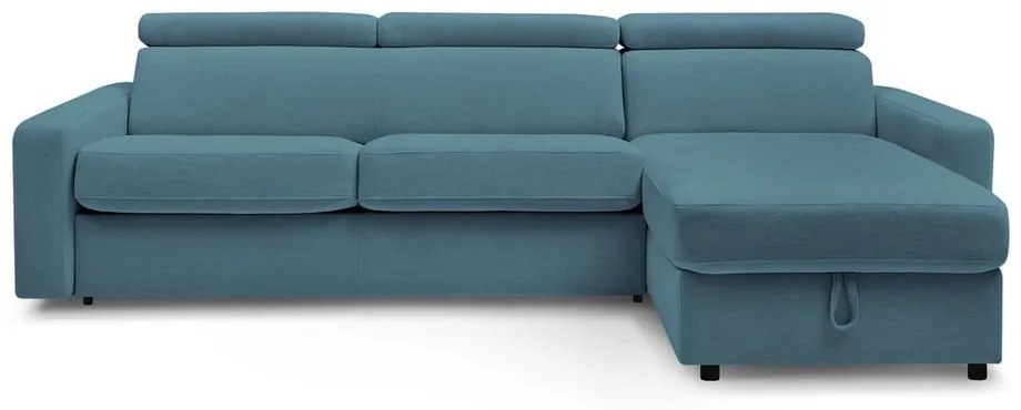 Kék kinyitható sarokkanapé (variálható) Monaco – Bobochic Paris