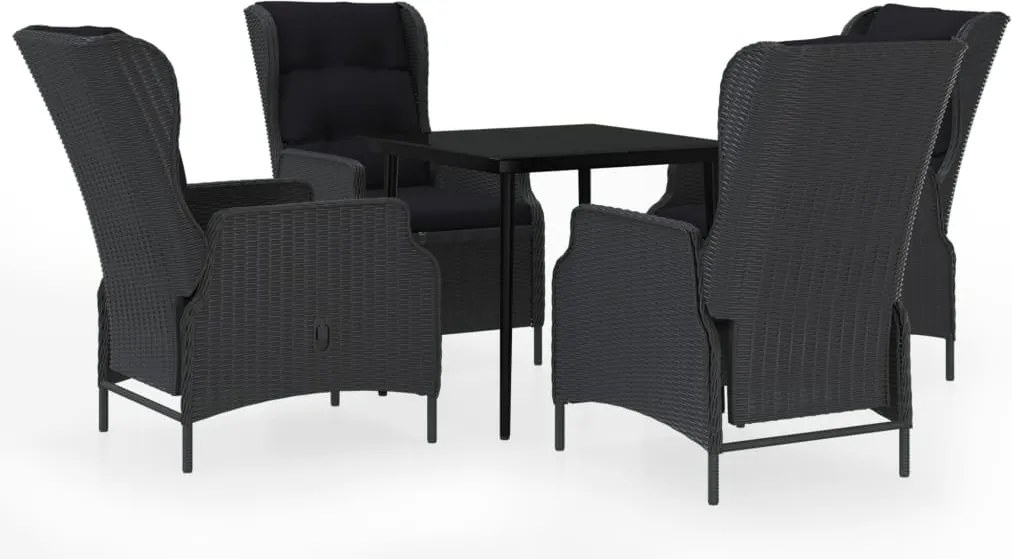 vidaXL 5 részes sötétszürke kerti étkezőgarnitúra