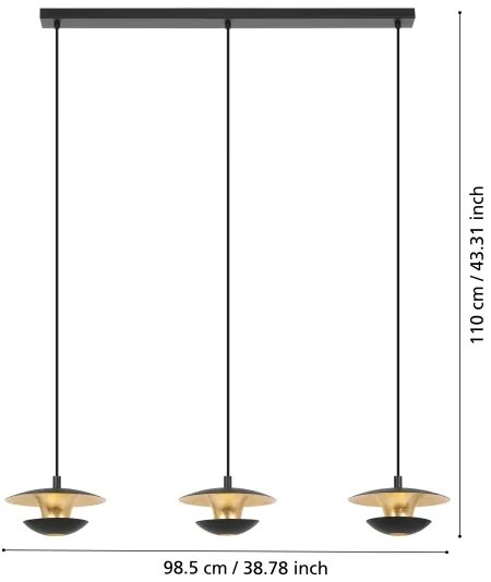 Eglo 99663 - LED Csillár zsinóron NUVANO 3xGU10/4,5W/230V