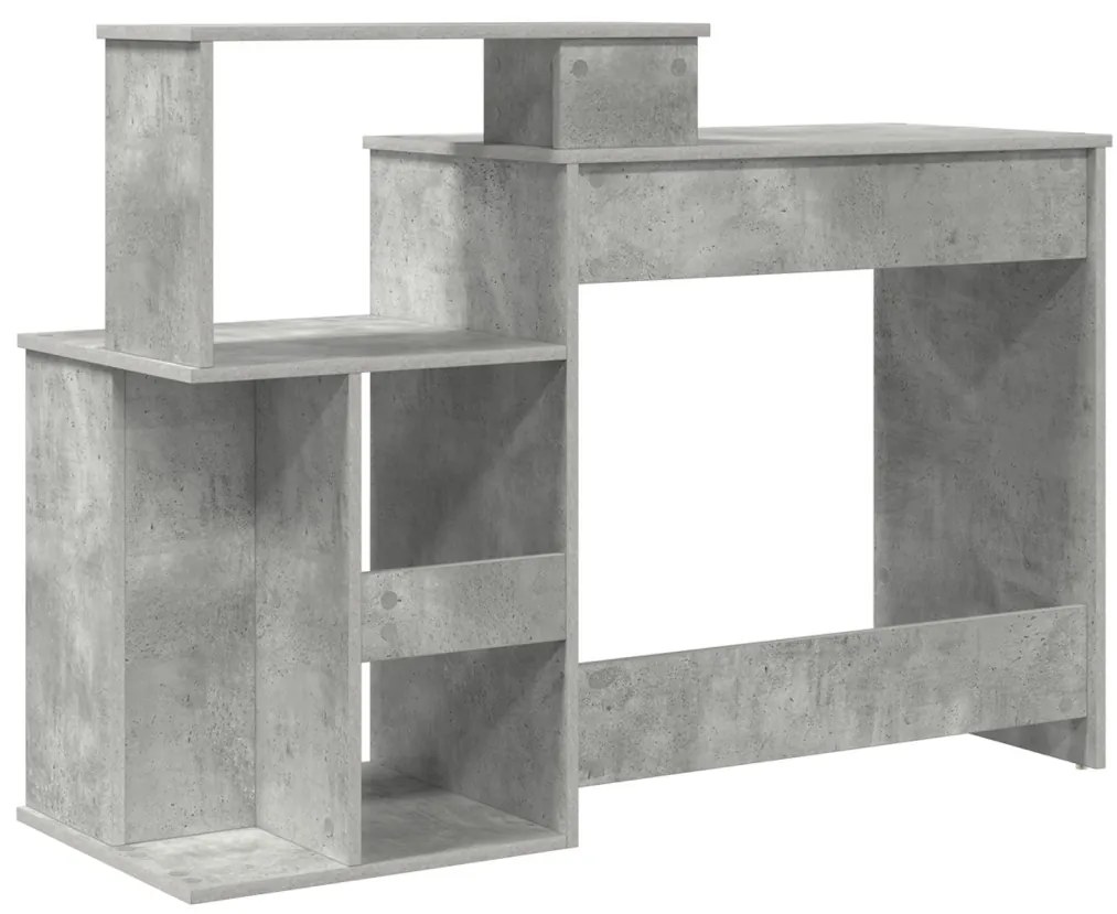 Tárolós Asztal Beton Szürke 120.5x44x88.5 cm Mérnöki Fa
