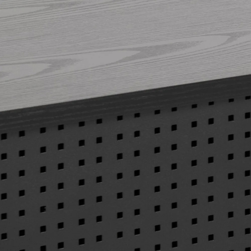 Fekete TV-állvány kőrisfa dekorral 140x45 cm Angus – Actona