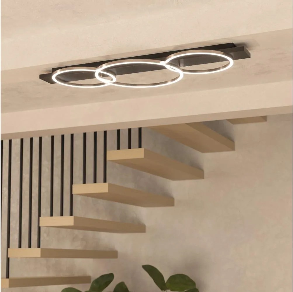 Eglo 33488 - BOYAL LED mennyezeti lámpa 2xLED/12W/230V + LED/12W fekete
