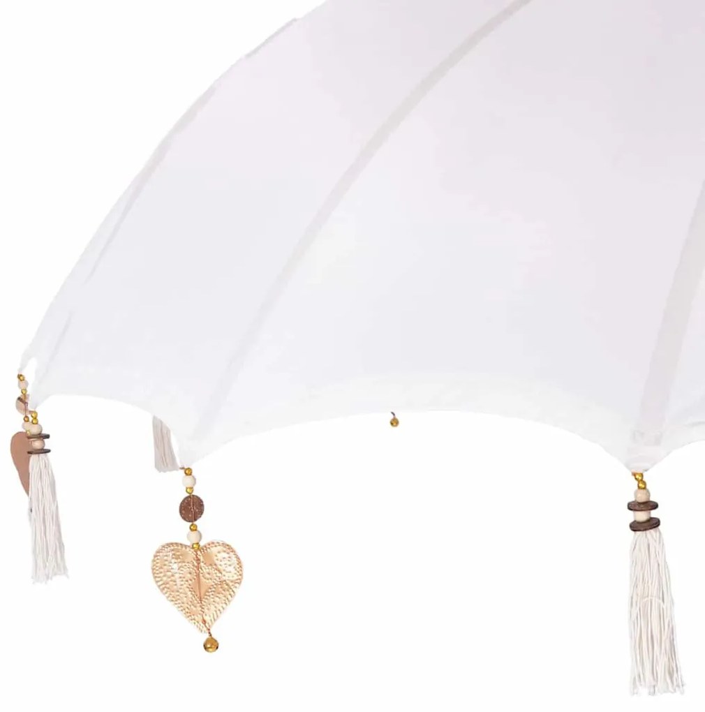 Balinéz Napernyő Krém 210-220 cm Pamut, tömör fa