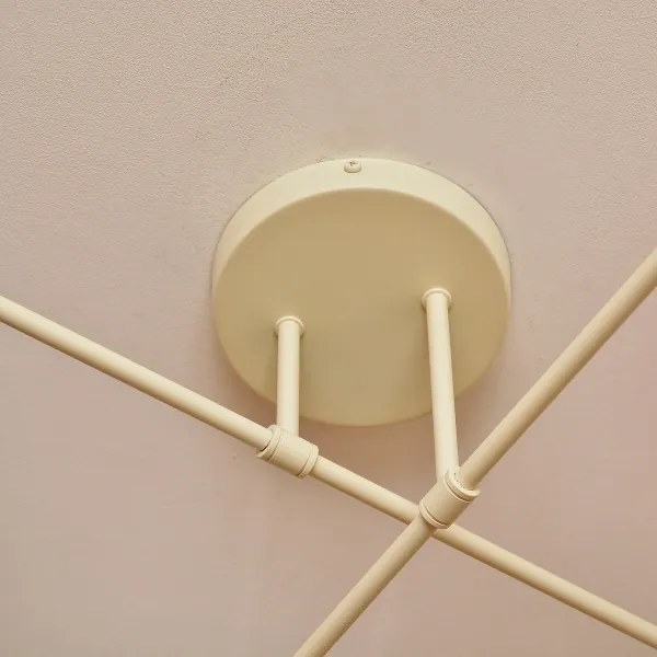 Felületre szerelhető csillár MOON 4xE27/15W/230V krémszínű