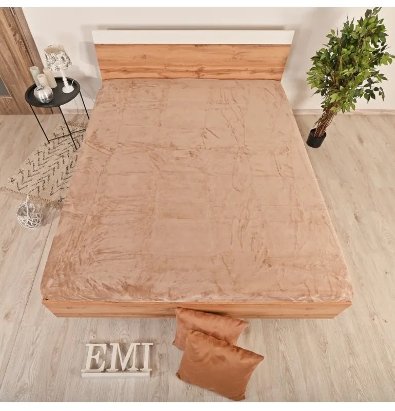 EMI barna mikroplüss gumis lepedő, 90x200-as lap
