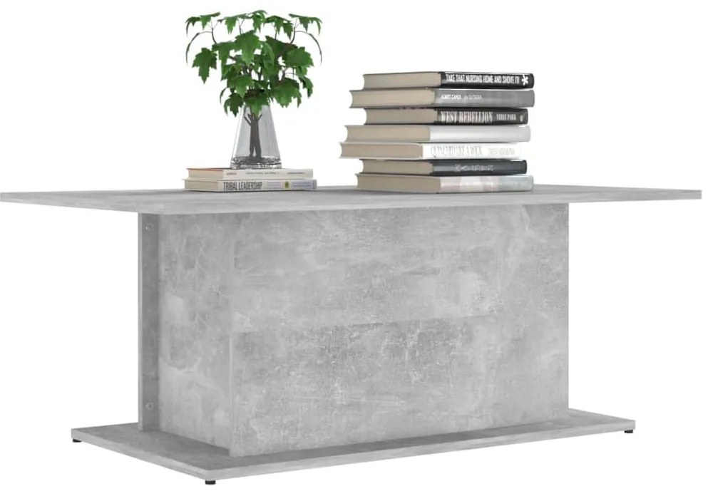 Betonszürke szerelt fa dohányzóasztal 102x55,5x40 cm
