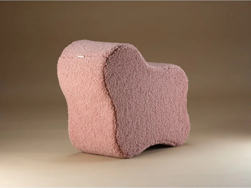 Rózsaszín buklé gyerek puff Cloud – Wigiwama