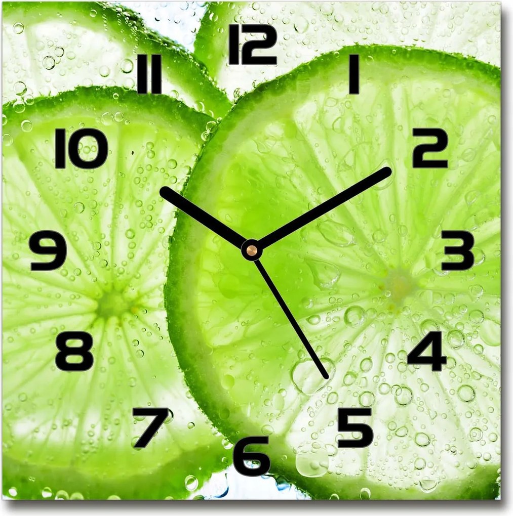 Üveg falióra Lime a víz alatt 30x30 cm