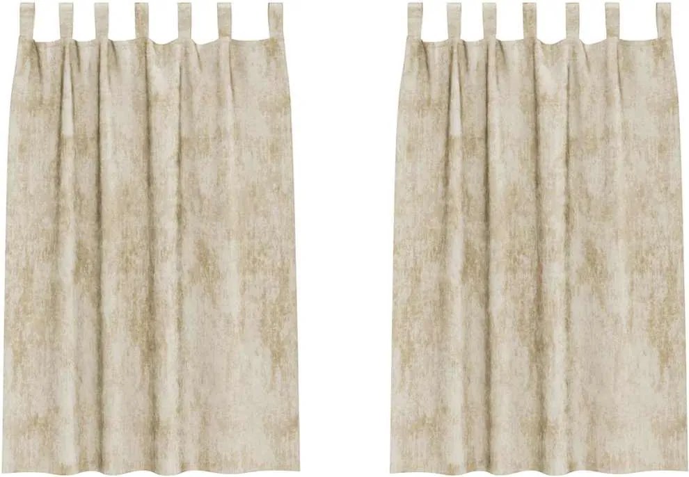 vidaXL Bársonyfüggönyök függönyökkel 2 pcs Krém 175 x 140 cm Bársony