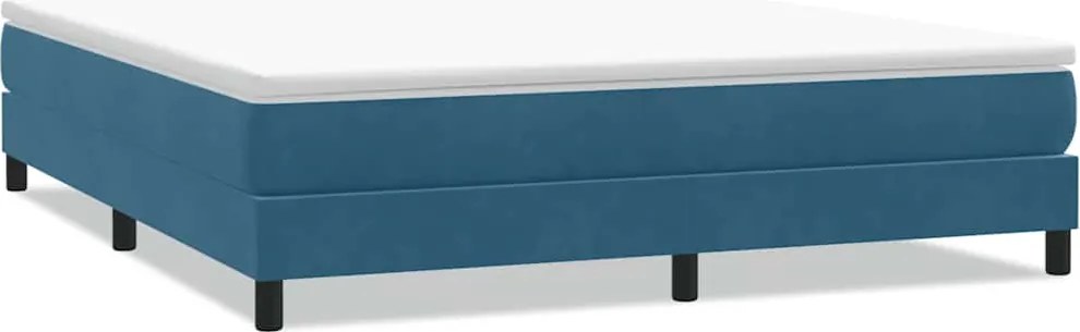 vidaXL sötétkék bársony rugós ágy matrac nélkül 180x220 cm