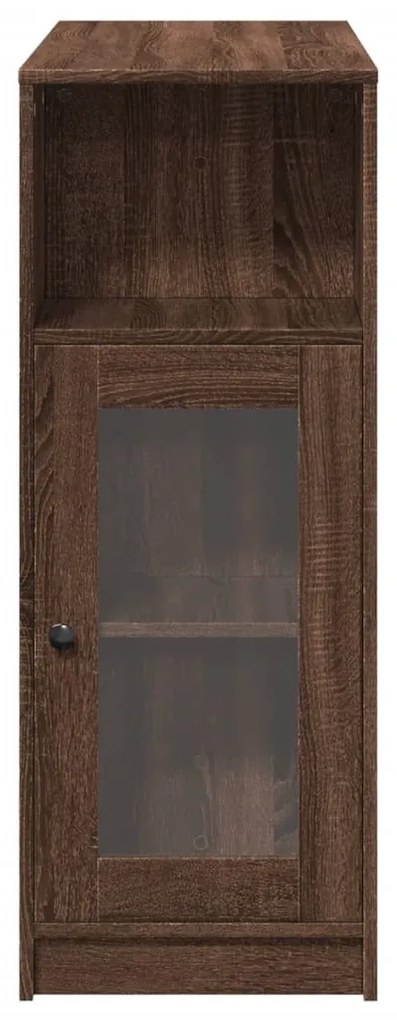 barna tölgy szerelt fa tárolórekeszes bárasztal 101x40x103,5 cm