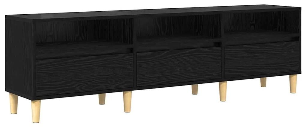 TV szekrény fiókkal Musta tammi 150 x 30 x 45 cm Faanyag