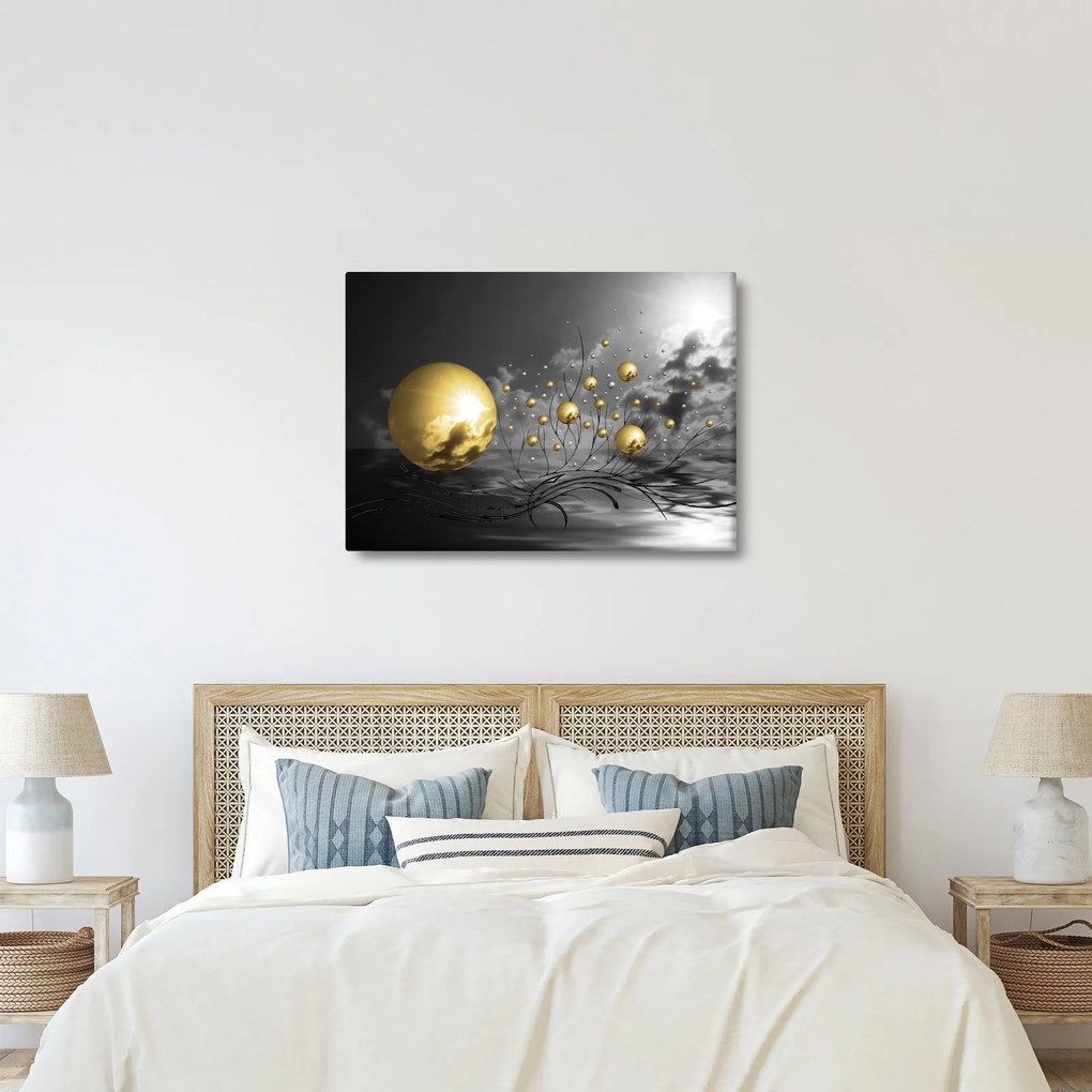 Okker gömbök képe (70x50 cm)
