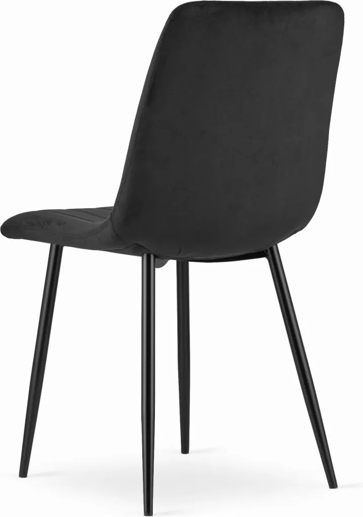 Akció Fekete bársony szék LAVA fekete lábakkal II. osztály