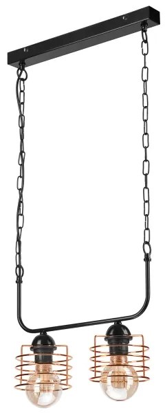 Csillár láncon MORGAN 2xE27/60W/230V fekete/réz