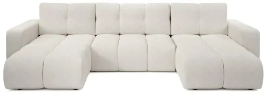 ALMADA U-alakú, kárpitozott, ággyá nyitható ülőgarnitúra ágyneműtartóval, bézs