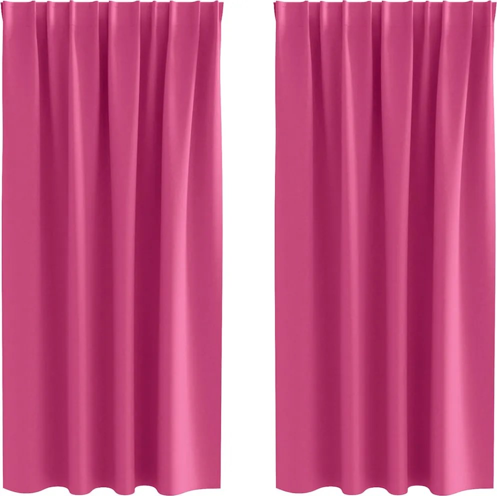 vidaXL Fekete Függöny Gyűrűkkel 2 pcs Élénk rózsaszín 175 x 140 cm