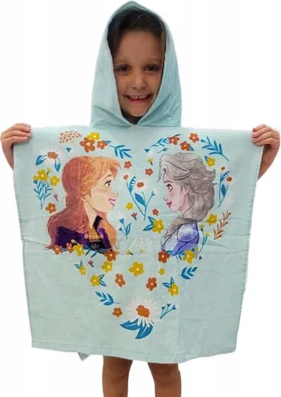 Disney Jégvarázs Flower strand törölköző poncsó 60x120 cm