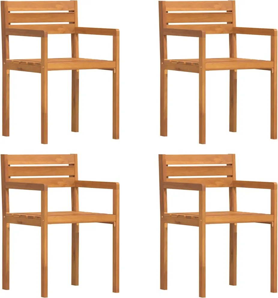 vidaXL 4 db tömör akácfa kerti szék 50 x 53 x 80 cm