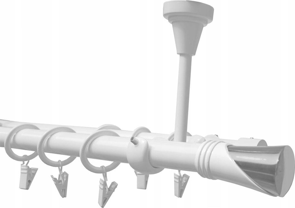 Dupla függönykarnis Fém Mennyezeti 19+19mm Fehér 280cm Vega