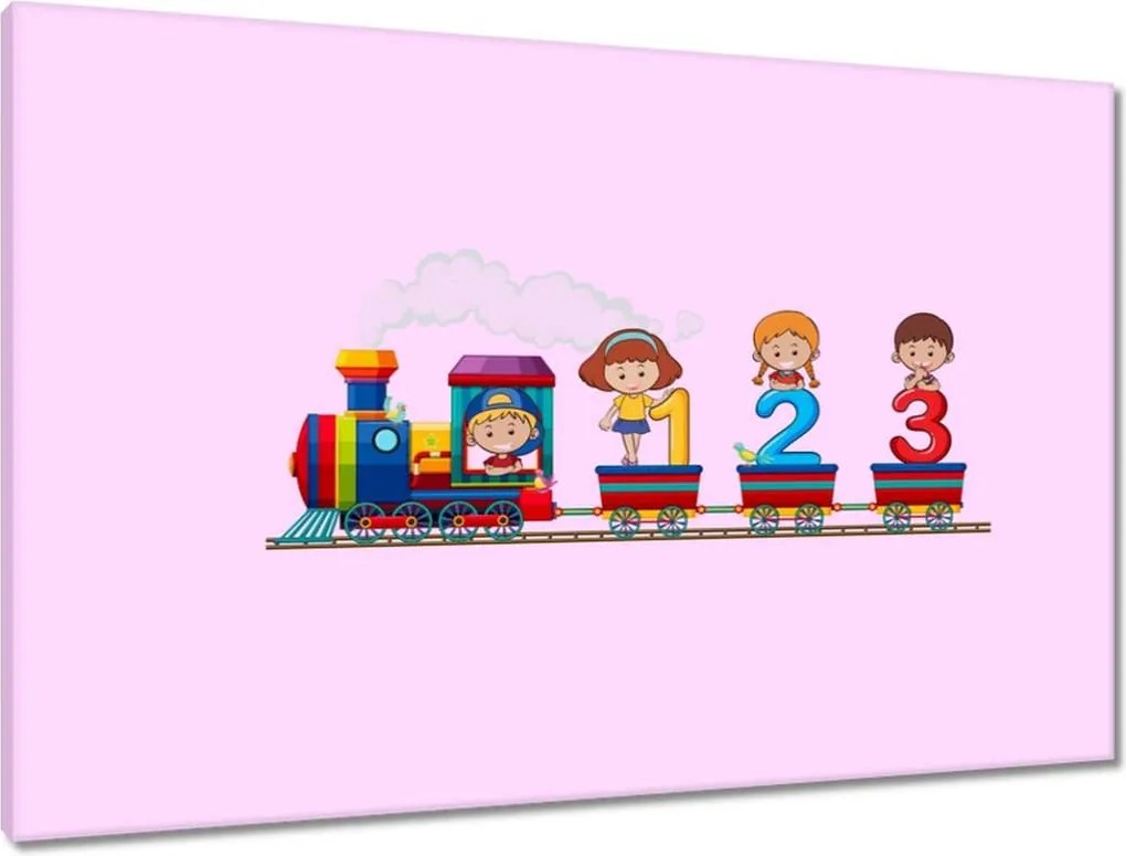 Vászonkép 90x60 Számvonat Számok