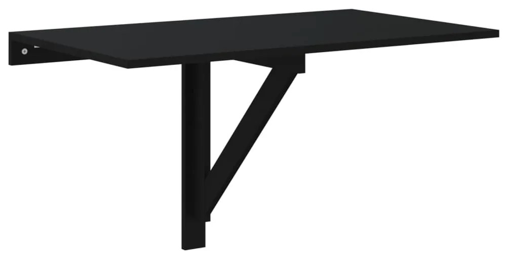 fekete szerelt fa összecsukható fali asztal 100x60x56 cm