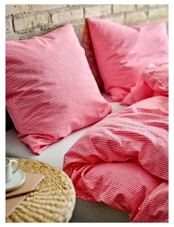 Rózsaszín egyszemélyes pamut ágyneműhuzat 140x200 cm Cheerful – Södahl