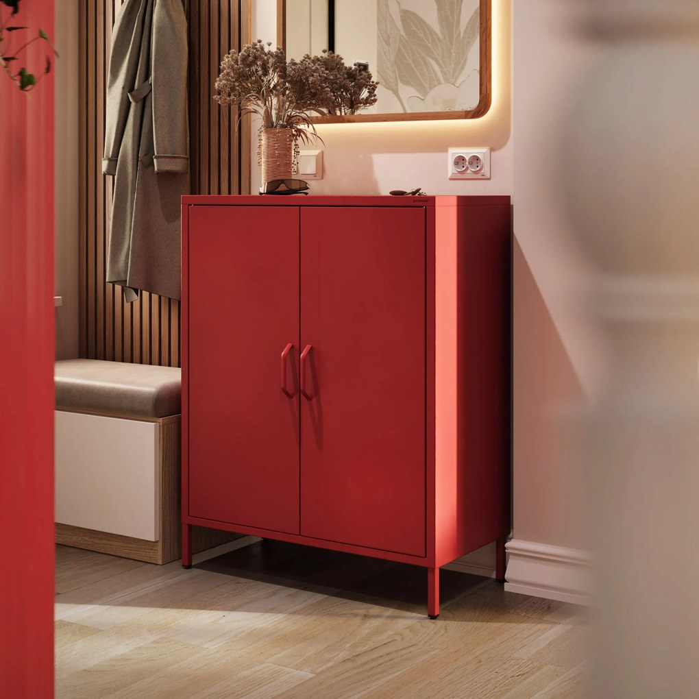 Szafka z półkami VITO, 800 x 1015 x 400 mm, Modern: czerwona