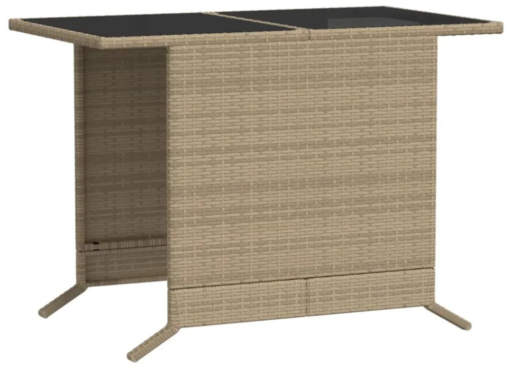 3 részes vegyes bézs polyrattan bisztrógarnitúra párnákkal