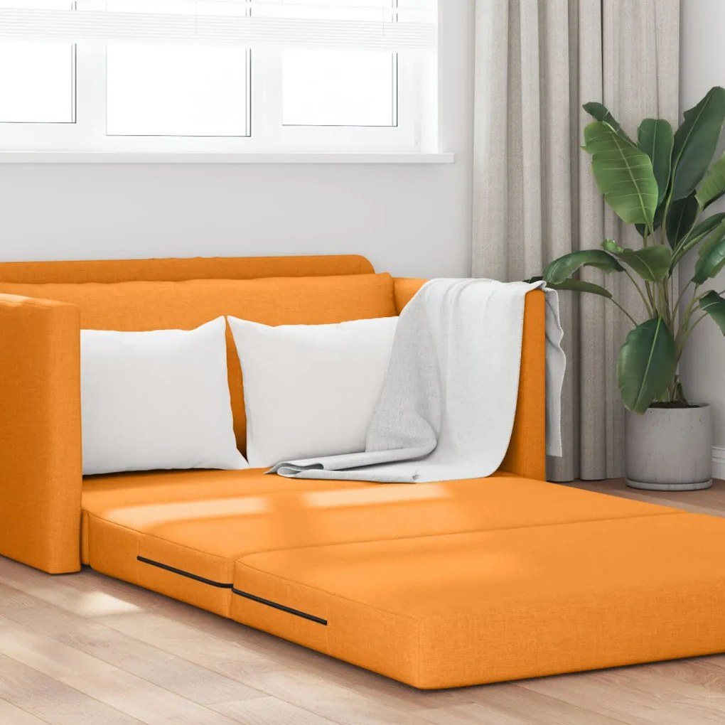 Földi Kanapéágy 2 az 1-ben Sötét Sárga 124x71x78 cm Szövet