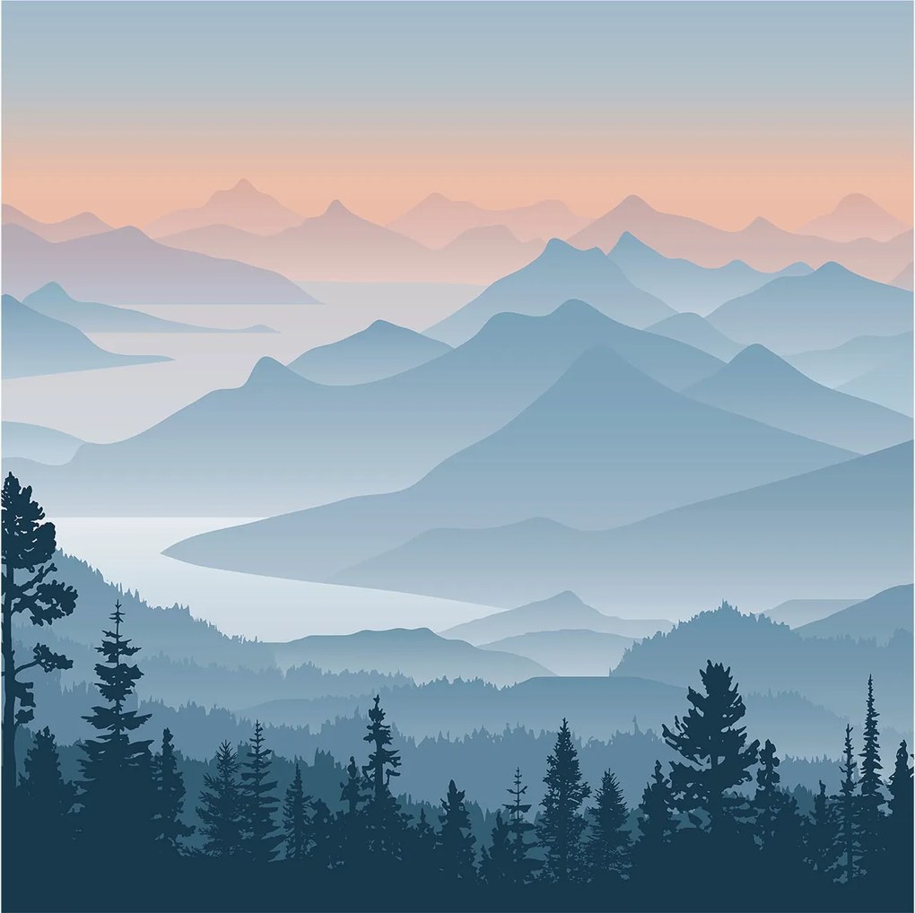 Fotótapéta Flizelin Fal a Hálószobába Hegyi panoráma 250x250 Ragasztó