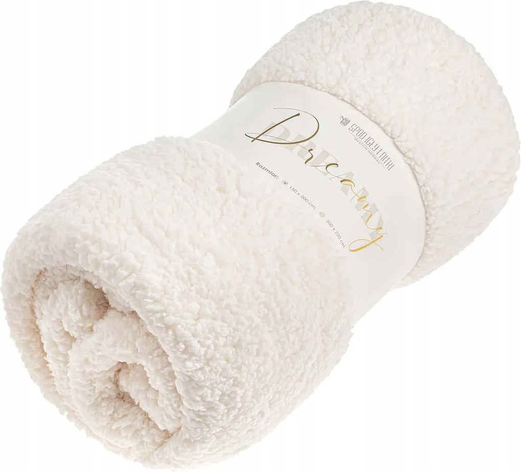 Bukla Ágytakaró Pléd 80x160 CM Krém Meleg Aranyos Boucle