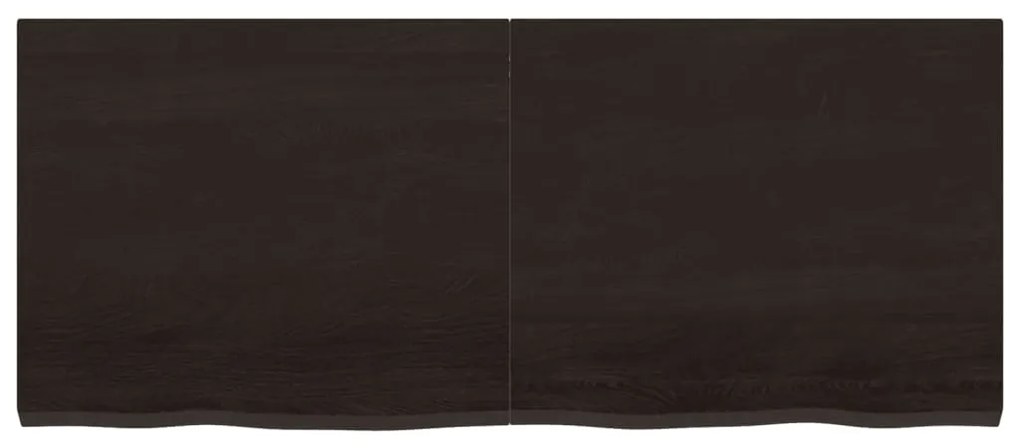 sötétbarna kezelt tömör tölgyfa fali polc 120 x 50 x (2-4) cm