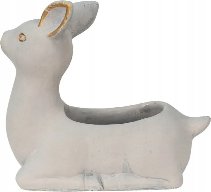 Cement kaspó szarvas alakú 23x11x21 cm