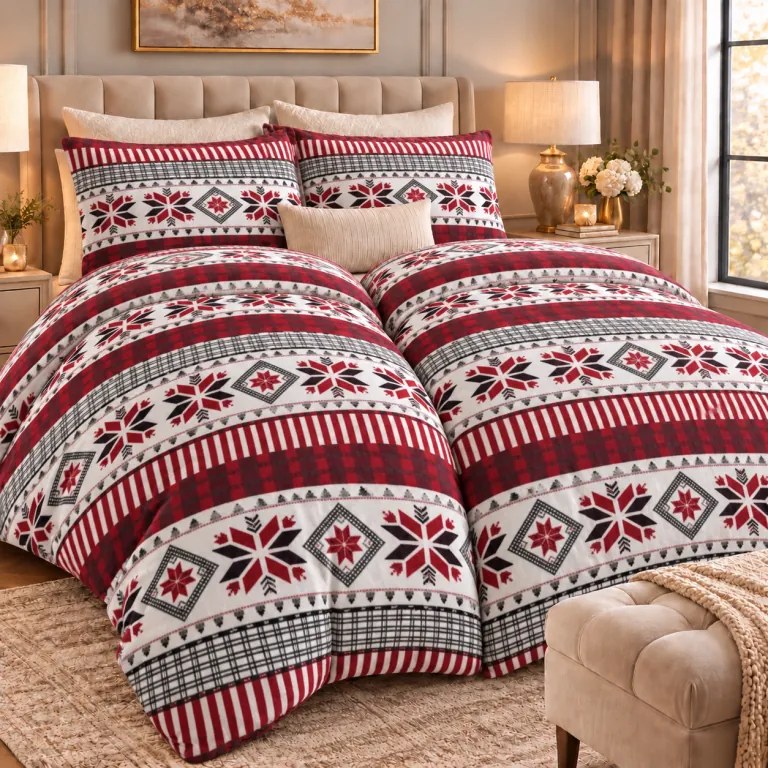 Nordic mikroplüss ágyneműhuzat 200x140cm+90x70cm TiaHome
