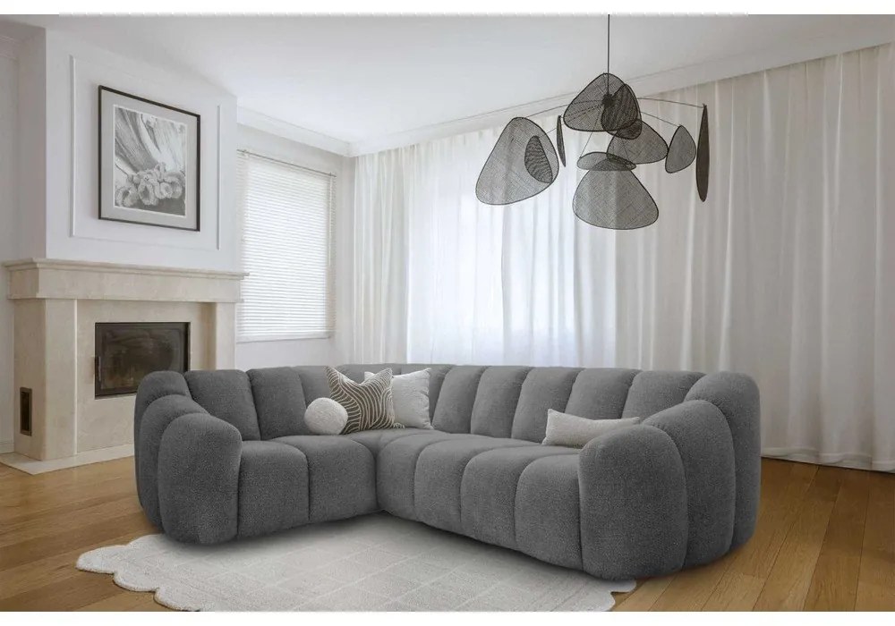 Szürke sarokkanapé (bal oldali-L alakú) Shell – Miuform