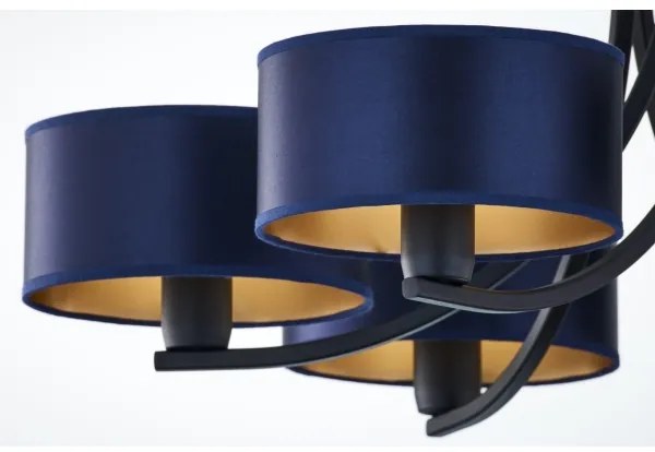 Jupiter 2102 - Láncos csillár ARTHUR 6xE27/15W/230V kék/fekete